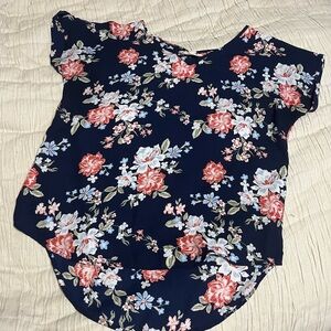 Hippie Rose Pink and Orange Blouse with Floral Design